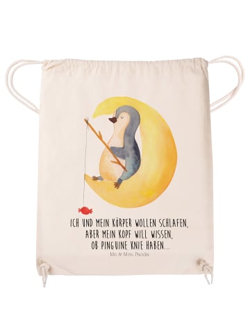 Mr. & Mrs. Panda Rucksackbeutel Pinguin Mond mit Spruch in Creme