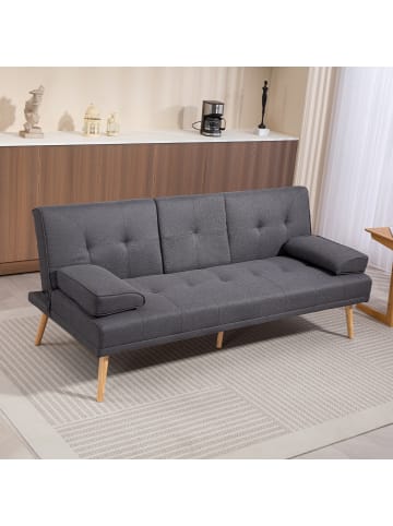 HOMCOM Schlafsofa-181L x 77B x 78H cm-Dunkelgrau