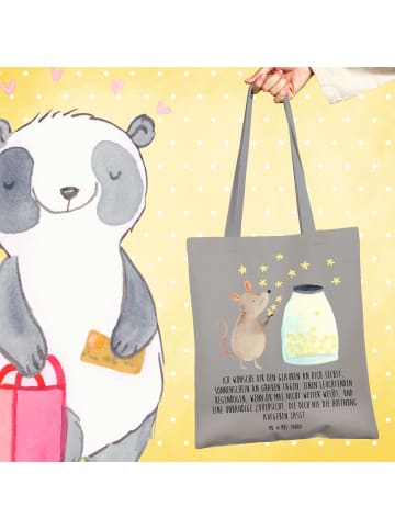 Mr. & Mrs. Panda Tote Bag Maus Sterne mit Spruch in Light Grey