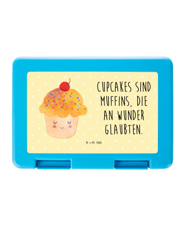 Mr. & Mrs. Panda Aufbewahrungsbox Cupcake mit Spruch in Gelb Pastell