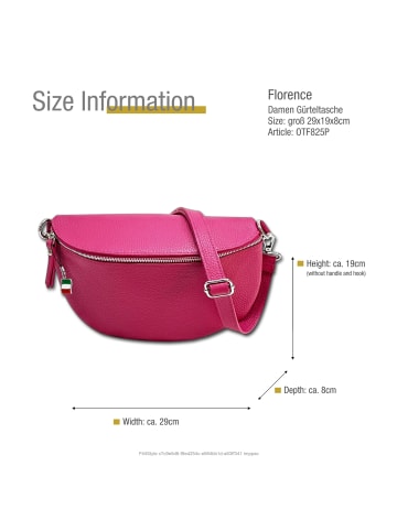 Florence Leder Gürteltasche Florence Tasche pink, fuchsia ca. 29cm