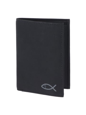 oxmox New Cryptan Geldbörse RFID Schutz 13 cm in schwarz-freedom fish grey