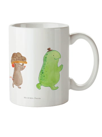 Mr. & Mrs. Panda Tasse Schildkröte Maus ohne Spruch in Weiß