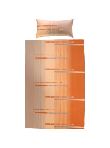 Erwin Müller Edel Flanell Bettwäsche in orange-taupe
