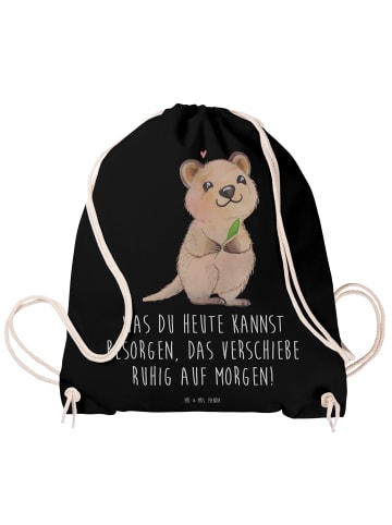 Mr. & Mrs. Panda Jutebeutel Quokka Happy mit Spruch in Schwarz