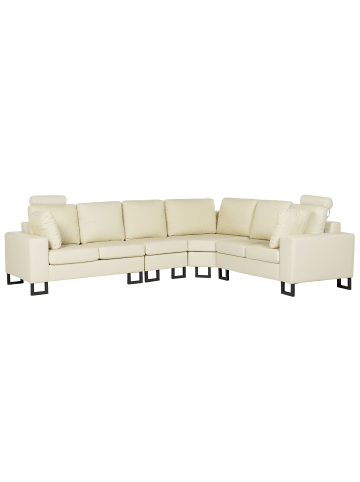 Beliani 6-tlg Ecksofa STOCKHOLM in Beige/Schwarz