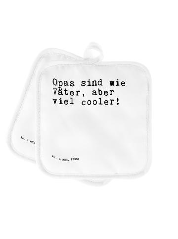 Mr. & Mrs. Panda Topfhandschuhe Opas sind wie Väter,... mit Spruch in Weiß