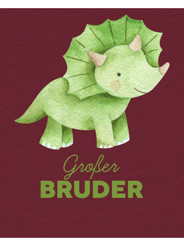 wat? Apparel T-Shirt Dinosaurier 01 Großer Bruder in Weinrot
