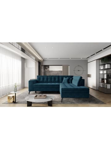 MF Design Lenny Recamiere Rechts in Dunkelblau -  (L) 210 x (B) 260 x (H) 93 cm