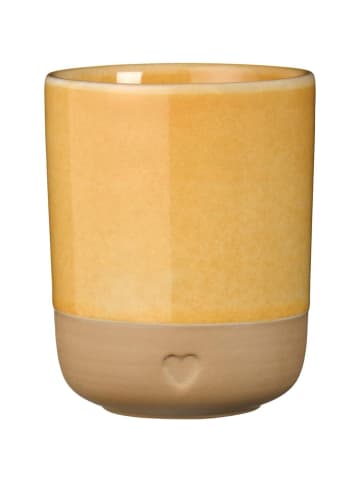 IB Laursen Keramik Becher ohne Henkel Heart in gelb