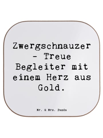 Mr. & Mrs. Panda Untersetzer für Gläser Spruch Zwergschnauzer He... in Weiß