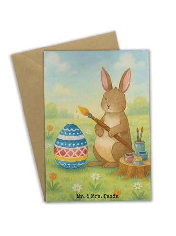 Mr. & Mrs. Panda jubiläumskarte Hase Eier Malen Design ohne Spruch in Weiß