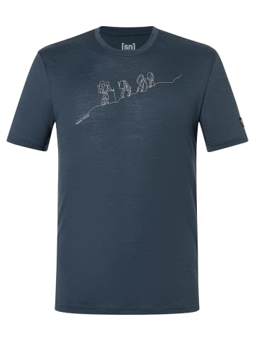 super.natural Merino T-Shirt M HIKING TEE in blau
