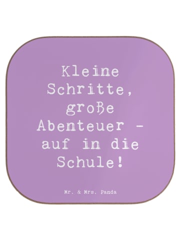 Mr. & Mrs. Panda Coaster Spruch Schulanfang Abenteuer mit Spruch in Lavendeltraum