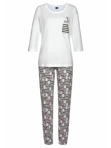 Vivance Active Pyjama in schwarz-weiß, schwarz-pink