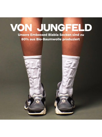 von Jungfeld Crew-Socken Embossed in BlaBlaBla - Pure White