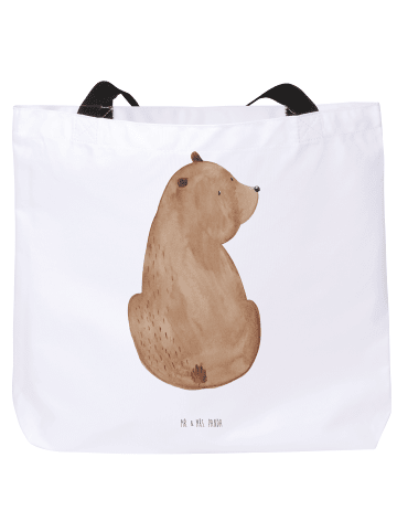 Mr. & Mrs. Panda Strandtasche Bär Schulterblick ohne Spruch in Weiß