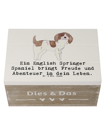 Mr. & Mrs. Panda Kiste English Springer Spaniel Freude mit Spruch in Weiß