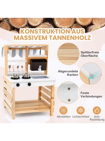 COSTWAY Matschküche ab 3 Jahren in Hellbraun