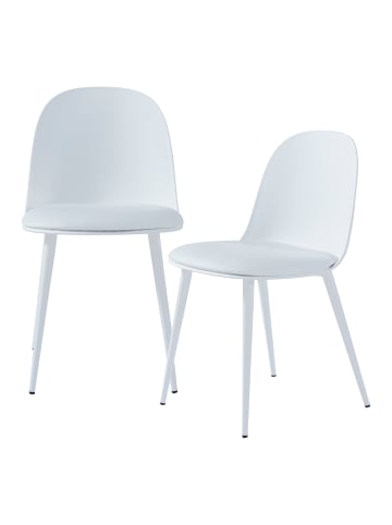 en.casa Esszimmerstuhl Kangasala 2er Set in Weiß (H)81cm (B)45cm (T)52cm