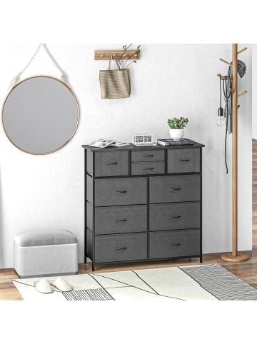 HOMCOM Kommode-100L x 30B x 100H cm-Schwarz