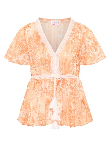 IZIA Bluse in Orange Weiss