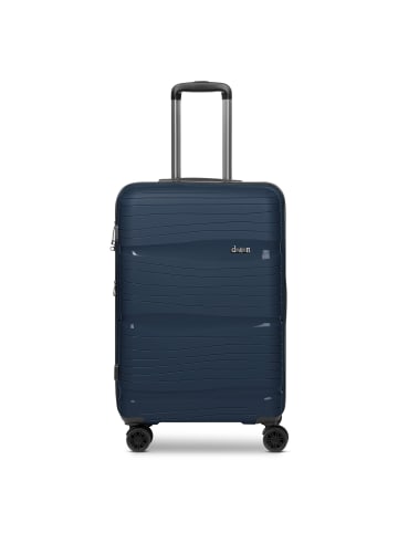 D&N Travel Line 4300-Plus 4 Rollen Trolley M 65 cm mit Dehnfalte in dark blue