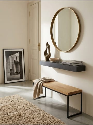 KADIMA DESIGN Wandregal 120x10x20cm Mango Massivholz/Steinoptik Hängeregal Modern