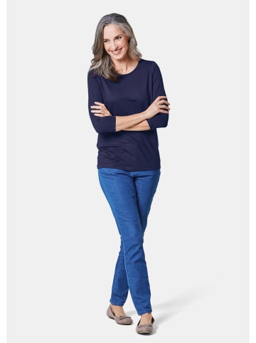 GOLDNER Kurzgröße:  Shirt Kombifreundliches Shirt mit ¾ Arm in marine