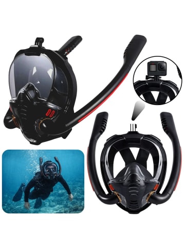 Bestway Vollgesichts-Antibeschlag-Tauchmaske mit DryTop-Funktion, Schwarz, Größe L/XL