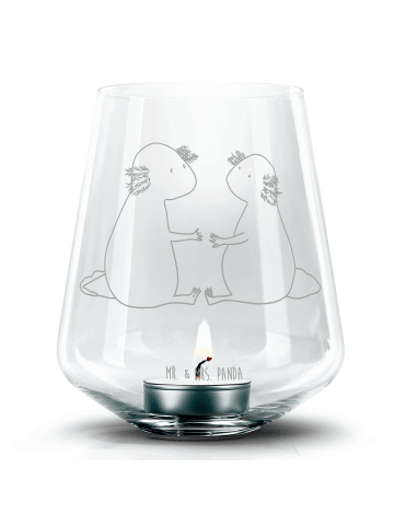 Mr. & Mrs. Panda Windlicht Glas Axolotl Liebe ohne Spruch in Transparent