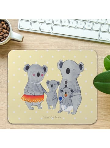 Mr. & Mrs. Panda Mousepad Koala Familie ohne Spruch in Gelb Pastell