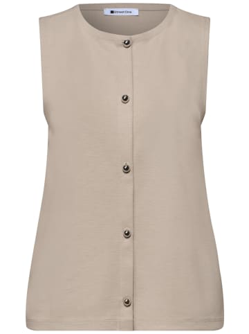 Street One Ärmellose Weste aus Jersey mit Rundhals in Clay Sand
