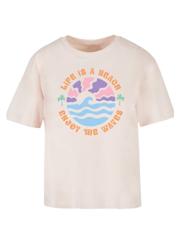 F4NT4STIC Ladies Everyday Tee Life Is A Beach Enjoy The Waves in pink