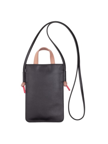 DuDu Faro Handytasche Leder 13 cm schwarz rose