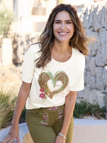 Sieh an! Trachtenshirt in ecru-braun