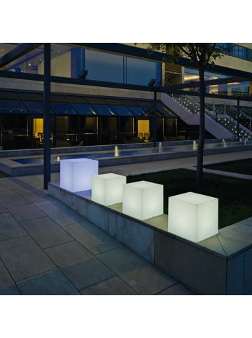 Licht-Trend Cuby LED-Dekoleuchte mit Akku und Solar in Weiß