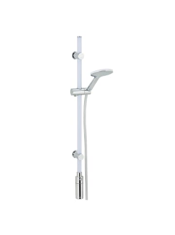 Wenko LED-Duschstange, warmweiß, Kopfhörer- und Brauseschlauch in Weiß, (L) 94 cm