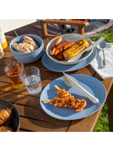 koziol CLUB PLATE 220mm - Tiefer Teller 220mm in nature flower blue