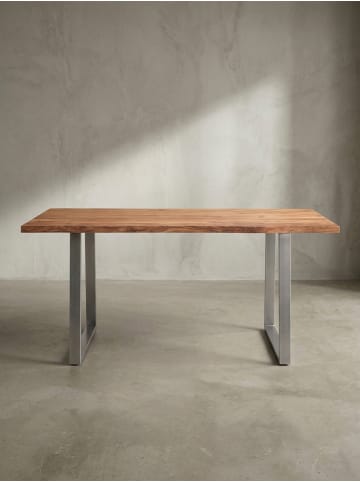 KADIMA DESIGN Esstisch Massivholz Industrial, Akazie-Holz, Metallfüße