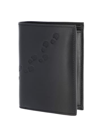 oxmox Leather Geldbörse RFID Schutz Leder 13 cm in schwarz-footsteps 2.0