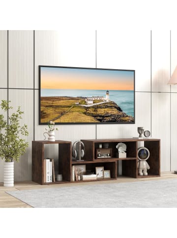 COSTWAY TV-Schrank 2-teilig in Braun