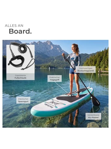 tectake Aufblasbares Paddle Board 2in1 mit Kajaksitz, Drop-Stitch, Komplettset