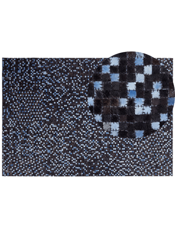 Beliani Patchwork IKISU in Braun/Blau - (W) 160 x (H) 1 x (L) 230 cm