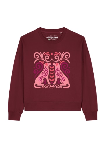 wat? Apparel Sweatshirt Hundeliebe in Weinrot
