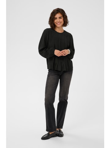 Kaffe Langarm-Bluse KAaria Regular fit in Black Deep