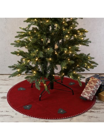 MARELIDA Weihnachtsbaumdecke Wichtel Baumteppich D: 98cm rund in rot
