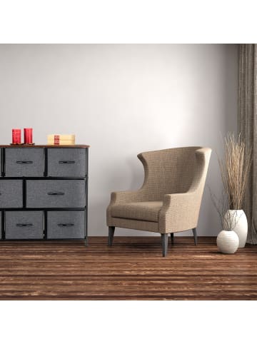 relaxdays Kommode in Grau/ Braun - (B)100 x (H)78,5 x (T)30 cm