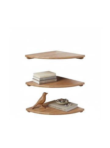 relaxdays Eckregal in Natur - (B)25 x (H)3 x (T)25 cm