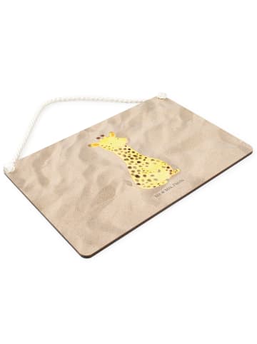 Mr. & Mrs. Panda Schild Giraffe Zufrieden mit Spruch in Sandig